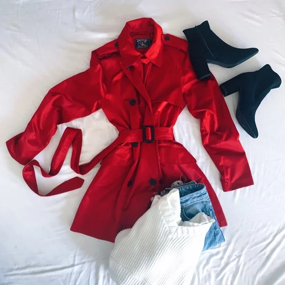 American Living red trench coat - Picture 13 of 13
